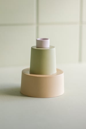 Image of candleholder sand-green-lilac