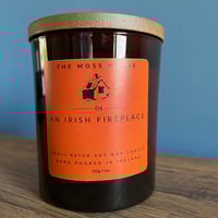 An Irish Fireplace Soy Wax Candle - Large Amber Jar