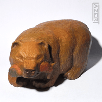 Image 2 of Bear with Salmon - Wood Carving