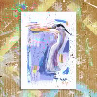 Image 1 of Grey heron fine art print- At A4 and A5
