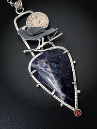 Image 2 of Raven with Sodalite Pendant