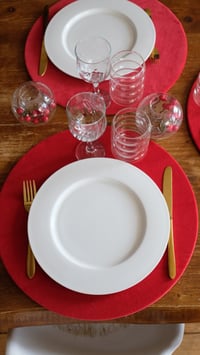 Image 1 of Set de table interchangeable velours rouge