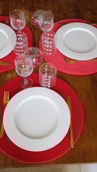 Image 3 of Set de table interchangeable velours rouge