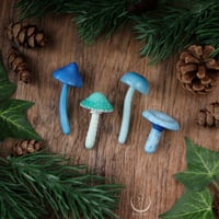 Image 1 of Mushroom necklace - blues