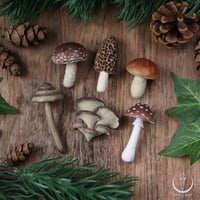 Image 1 of Mushroom necklace - browns