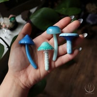 Image 2 of Mushroom necklace - blues