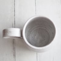 Image 9 of Matte White Speckled Stoneware Mug, Rustic Pottery, 14 Ounce Made in USA