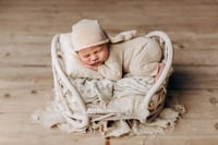 Image 1 of Ivy bed in white and natural brown color