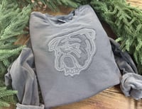 Bulldog Tone+Tone Appliqued Crew Sweatshirt