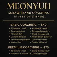 MEONYUH Aura & Brand Coaching — 1:1 Session (Tiered)