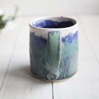 Image 3 of  Small Matte Copper Blue Green Handcrafted Pottery Mug, 10 Ounce, Made in USA