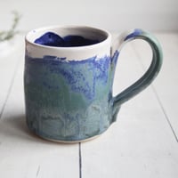 Image 1 of  Small Matte Copper Blue Green Handcrafted Pottery Mug, 10 Ounce, Made in USA