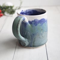 Image 8 of  Small Matte Copper Blue Green Handcrafted Pottery Mug, 10 Ounce, Made in USA