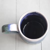 Image 9 of  Small Matte Copper Blue Green Handcrafted Pottery Mug, 10 Ounce, Made in USA