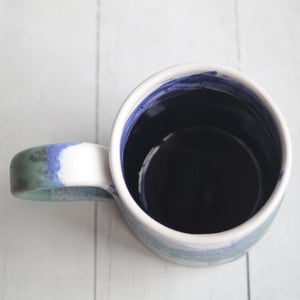 Image of  Small Matte Copper Blue Green Handcrafted Pottery Mug, 10 Ounce, Made in USA