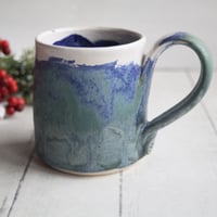 Image 10 of  Small Matte Copper Blue Green Handcrafted Pottery Mug, 10 Ounce, Made in USA