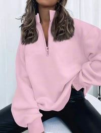 Image 7 of SKYNLYDRESS - Sweat-shirt décontracté en polaire à demi-fermeture