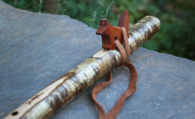 Aeolian Hazel Wolf Branch Flute in F# 432Hz