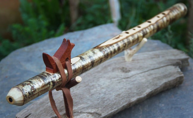 Aeolian Hazel Wolf Branch Flute in F# 432Hz