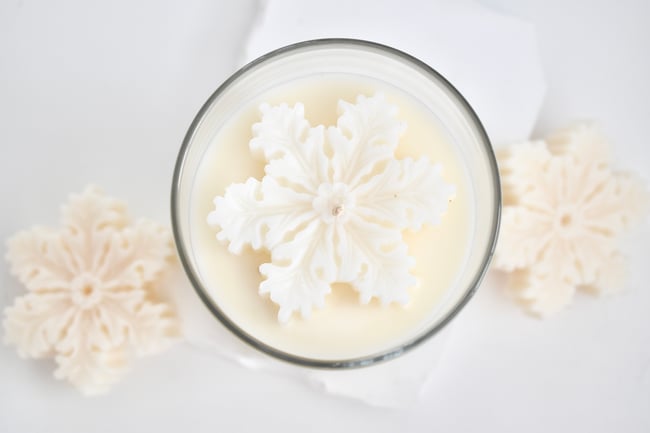 DUO Bougie flocon or