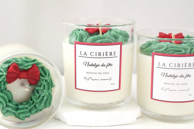 DUO Bougie Couronne de Noël