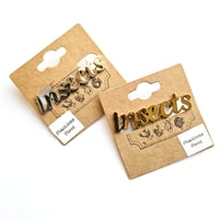 Image 2 of 'insects' Cursive Text Steel Brooch