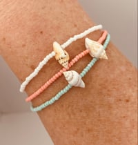 Image 3 of Salty Sands Bracelet in Coral, White and Mint