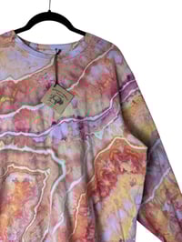 Image 5 of L Unisex Adult Soft Long Sleeve Tee in Warm Geode Ice Dye