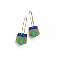 Image 1 of Lapis, Epidote & Chrysocolla Earrings