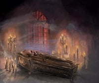 Endpaper painting for The Book of Blood and Roses by Annie Summerlee 