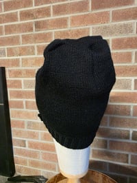 Image 2 of Pure Wool Upcycled Black Beanie - S-Medium