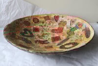 Image 1 of Christmas Paper Mache Bowl – Large Festive Decorative Dish | Handmade Holiday Home Decor