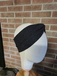 Image 2 of Pure Wool Upcycled Ear Warmer Headband in Dark Gray
