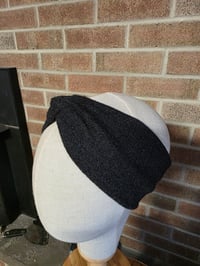 Image 3 of Pure Wool Upcycled Ear Warmer Headband in Dark Gray