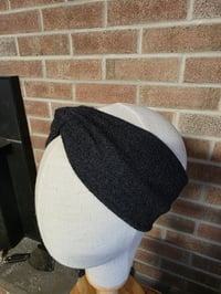 Image 1 of Pure Wool Upcycled Ear Warmer Headband in Dark Gray