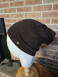 Image 1 of Pure Cashmere Upcycled Beanie in Brown - S-Med 