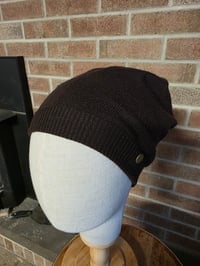 Image 2 of Pure Cashmere Upcycled Beanie in Brown - S-Med 
