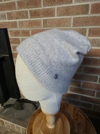Image 1 of Pure Cashmere Upcycled Beanie in Light Grey Heather - L-XXL 