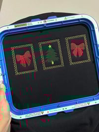 Image 1 of Christmas Stamp Sweatshirt – Bows & Tree