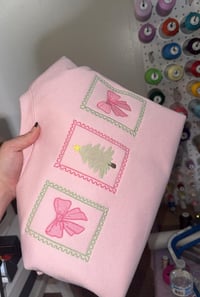 Image 2 of Christmas Stamp Sweatshirt – Bows & Tree