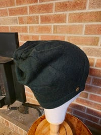 Image 1 of Pure Merino Wool Upcycled Lightweight Beanie in Forest Green M-XXL