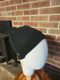 Image 3 of Pure Merino Wool Upcycled Lightweight Beanie in Forest Green M-XXL