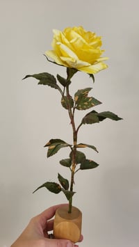 Image 4 of Handcrafted Paper Rose - Honeydew