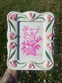 Framed Dove and Flower Basket