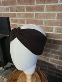 Image 1 of Pure Cashmere Upcycled Ear Warmer Headband- Brown - M-XXL