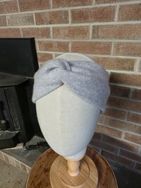 Image 1 of Pure Cashmere Upcycled Ear Warmer Headband- Light Grey Heather- M-XXL