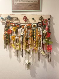 Image 4 of Upcycled Handmade Fairy Skirt Festival Skirt Festival Belt Crochet Floral Lace OOAK