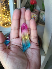 Image 3 of Rainbow sunset aura quartz point, Healing crystals