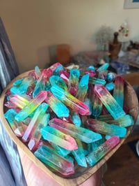Image 1 of Rainbow sunset aura quartz point, Healing crystals