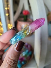 Image 4 of Rainbow sunset aura quartz point, Healing crystals